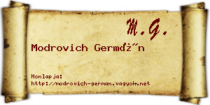 Modrovich Germán névjegykártya